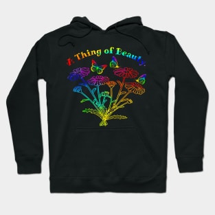 A Thing Of Beauty Neon Rainbow Flower Design Hoodie